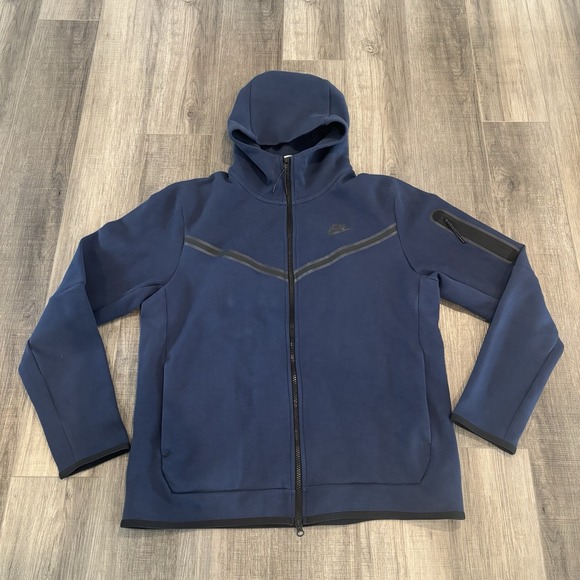 Nike Other - Nike Sportswear Tech Fleece Full-Zip Hoodie Men's Size XL Midnight Navy/Black